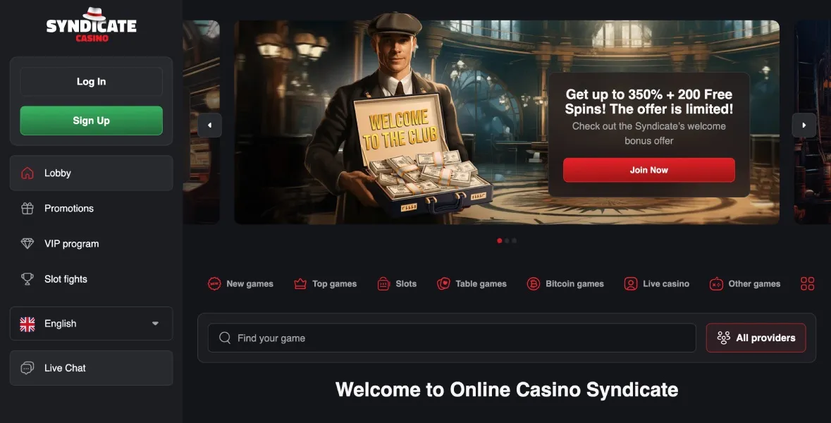 Casino main page