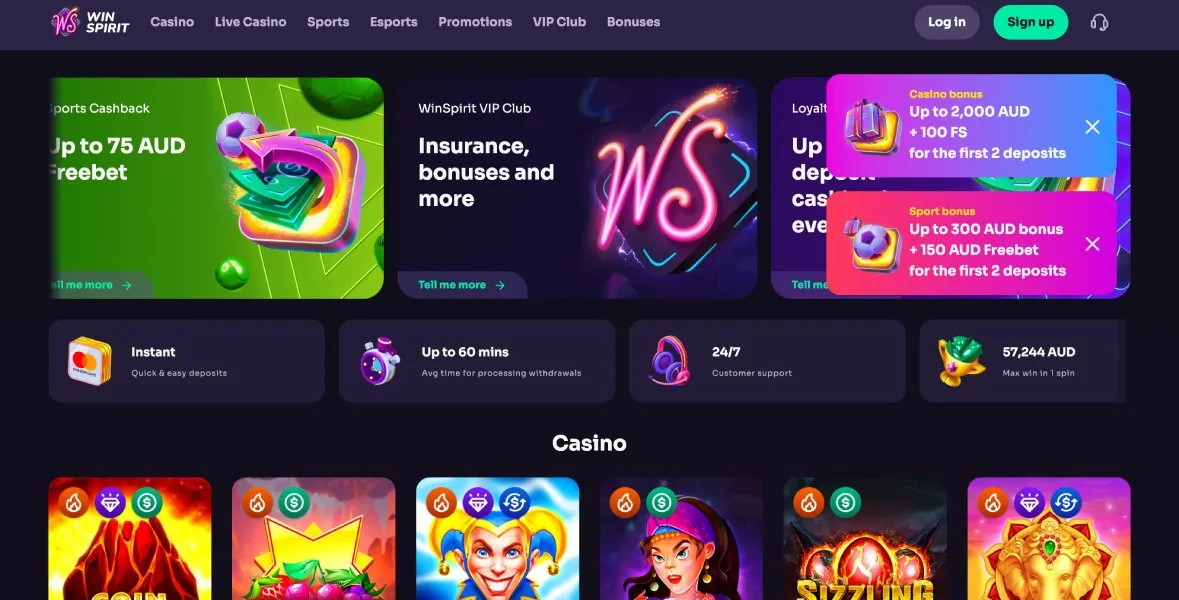 Casino main page