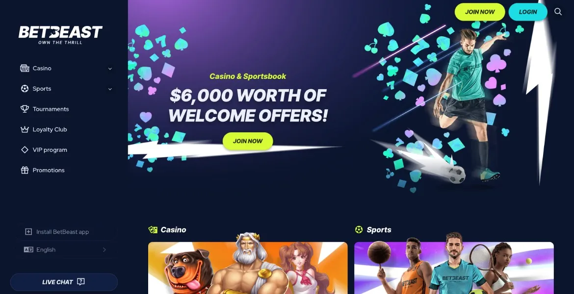 Casino main page