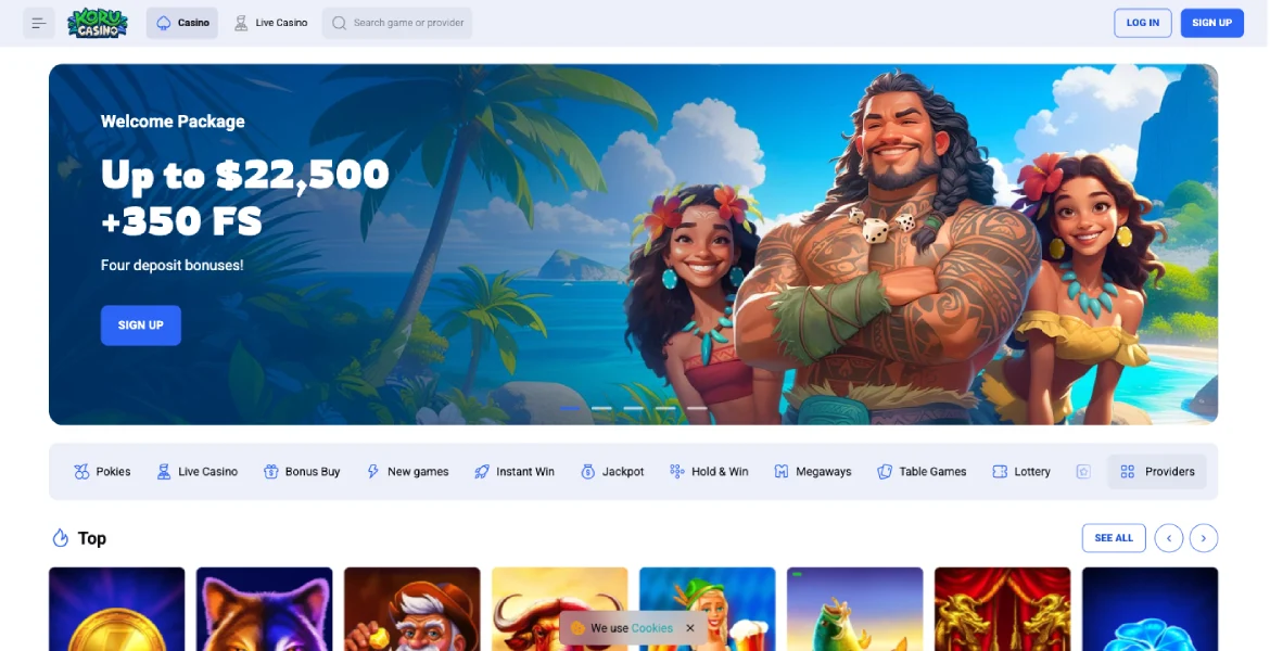 Koru Casino main page