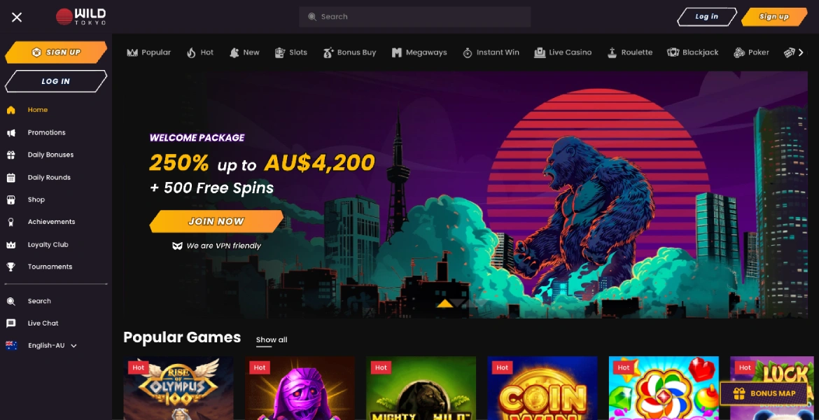 Wild Tokyo Casino login